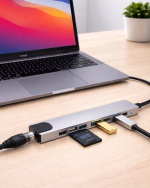 Type C Hub Çoklayıcı 8 Port USB HDMI RJ45 Kart Okuyucu - Görsel 5