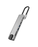 Type C Hub Çoklayıcı 8 Port USB HDMI RJ45 Kart Okuyucu - Görsel 4