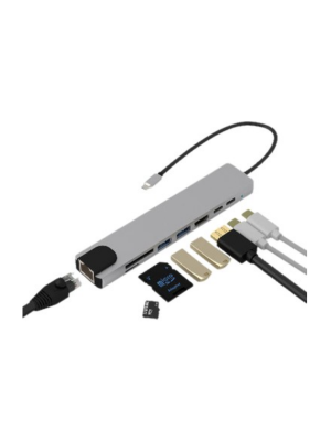 USB C Çoklu Port Adaptör HDMI USB Ethernet SD Kart Hub