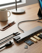 Type C Çoklu Port Hub 8 Port USB HDMI SD Kart Ethernet Adaptör - Görsel 5
