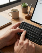 Taşınabilir Mini Bluetooth Klavye Şarjlı Kablosuz Klavye - Görsel 5