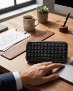 Kablosuz Mini Bluetooth Klavye Telefon Tablet PC Uyumlu - Görsel 5