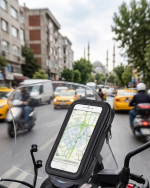Su Geçirmez Motosiklet Telefon Tutucu Evrensel Gidon Montaj Navigasyon Standı - Görsel 5