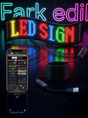 RGB LED Matrix Panel 60 cm 16x96 Piksel Kayan Yazı ve Animasyon Destekli
