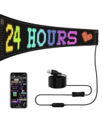 16x96 LED Yazı Paneli 60 cm Esnek RGB Işıklı Programlanabilir Ekran - Görsel 4