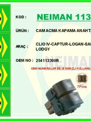 CAM ACMA KAPAMA ANAHTARI ARKA CLIO IV-CAPTUR-LOGAN-SANDERO-LODGY