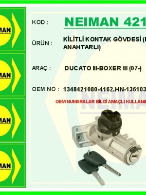 KİLİTLİ KONTAK GÖVDESİ KOMPLE ANAHTARLI DUCATO III-BOXER III 07-