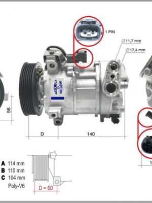 KLİMA KOMPRESÖRÜ SIFIR ÜRÜN FIAT 500X 334 2.0 D Multijet 4x4 JEEP RENEGADE 1.6 MultiJet