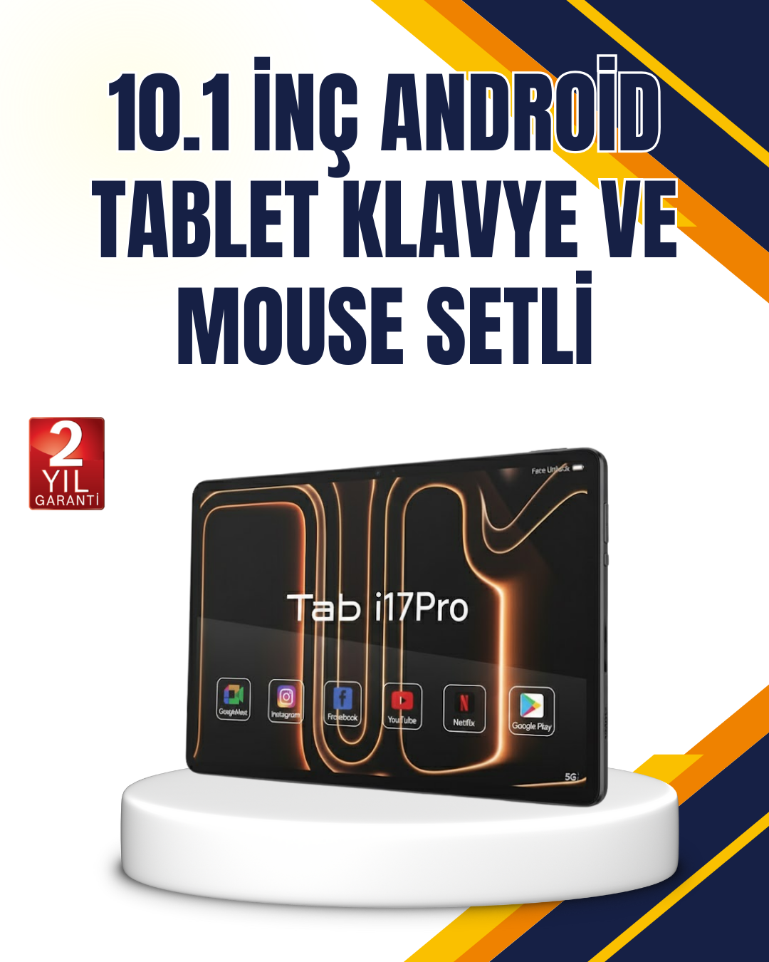 3-4-1.png Klavye Kalem Mouse Dahil Android Tablet Uzun Pil Ömürlü - Görsel 1