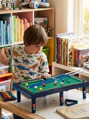 Mini Bilardo Oyunu Seti Evde Eğlenceli Masa Oyunu Çocuk ve Aile
