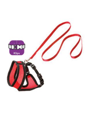 Karlıe Kedi Göğüs Tasma 38cm Kırmızı-siyah