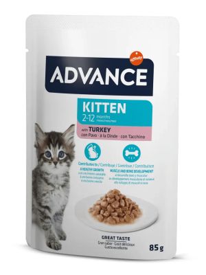 Advance Cat Kıtten Turkey Wet Pouch 12x85gr