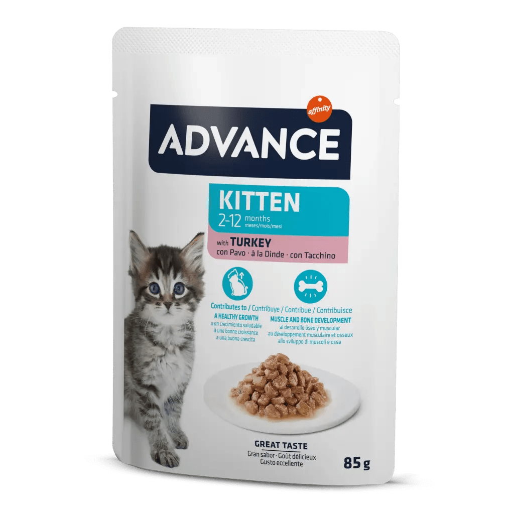 44c032a88bb74b52a89d2cc6e0e69c30.png Advance Cat Kıtten Turkey Wet Pouch 12x85gr - Görsel 1