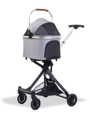 EuroDog Katlanabilir Köpek Arabası Gri 83x48,5x110 cm