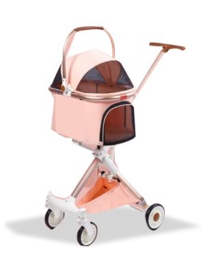EuroDog Katlanabilir Köpek Arabası Pembe 83x48,5x110 cm