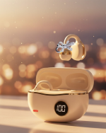 Şık ve Taşınabilir Bluetooth Kulaklık Gün Boyu Kullanım 2 Kurdele Küpe Hediyeli - Görsel 5