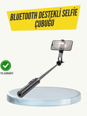 Bluetooth Selfie Çubuğu –  Katlanabilir, Uzaktan Kumandalı