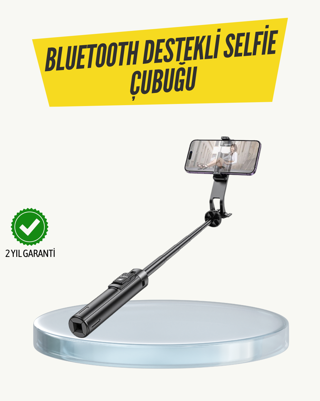 6-9.png Bluetooth Selfie Çubuğu – Katlanabilir, Uzaktan Kumandalı - Görsel 1