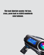 Su Geçirmez Bluetooth 5.3 Kask Kulaklığı 1000mAh Bataryalı - Görsel 2