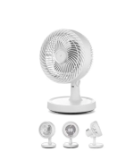 Mini Masaüstü Vantilatör Sessiz Çalışan 2 Kademeli Fan Otomatik Salınımlı - Görsel 3
