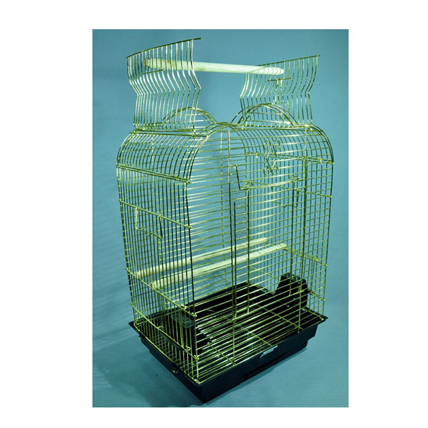 830-1718G.jpg EuroGold Papağan Kafesi Açılır Çatılı Pirinç (47x36x70) - Görsel 1