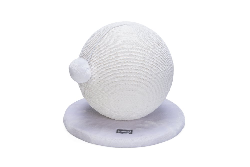 8a464e7ce5c72c8beefafd36fafe3426.jpg Karlıe Kedi Tırmalama Küresi Bolly Beyaz 30.5cm - Görsel 1