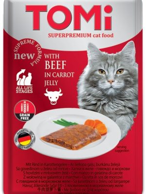 Tomi Kedi Dana Eti Ve Havuç Tahılsız Pouch Mama 100gr(pate)