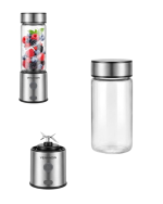 Çift Hazneli Cam Blender USB Şarjlı Smoothie ve Buz Kırıcı Blender - Görsel 4