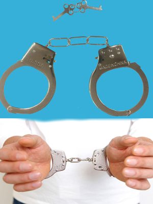 Metal Malzemeden İmal Anahtarlı Oyuncak Polis Kelepçesi