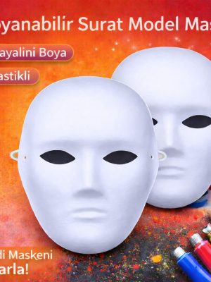 Boyanabilir Surat Model Maske – Lastikli | Kendin Tasarla