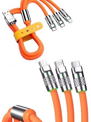 Çoklu Şarj Kablosu USB Type-C İOS Uyumlu 120W Hızlı Şarj Kablosu