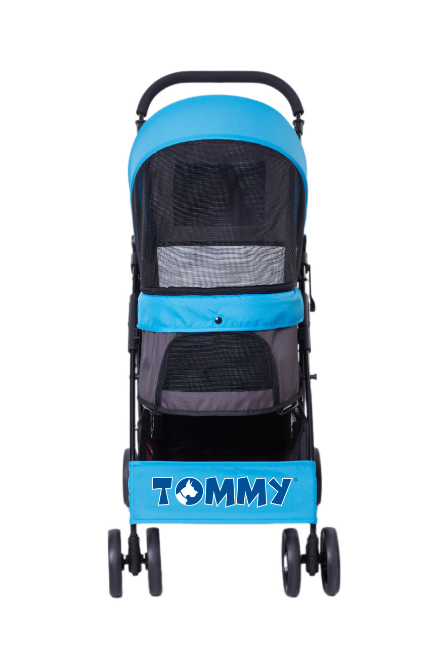 f8aad0e48c076cc9cf42a8fab7d90de0.jpg Tommy Evcil Hayvan Arabası Mavi 67*47*98cm Max 15kg - Görsel 1