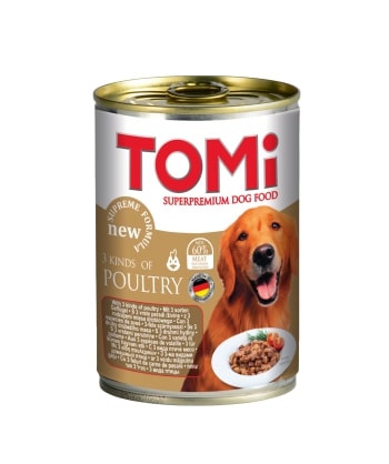 ffa0bf6c0dd3558fc7dfd8631eebe49c.jpg Tomi Köpek Kümes Hayvanlı Yaş Mama 400g - Görsel 1