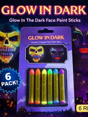 Fosforlu Glow Parti Boyası 6’lı – Karanlıkta Parlayan Yüz Boyası