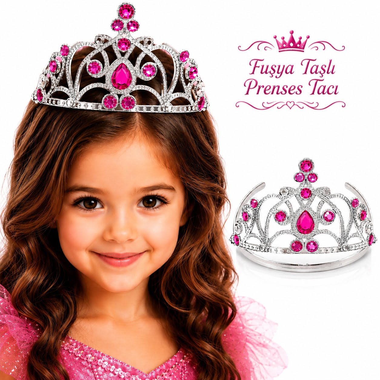 fusya-tasli-prenses-taci-kralice-taci-resim-5552.jpg Fuşya Taşlı Prenses Tacı Kraliçe Tacı - Görsel 1