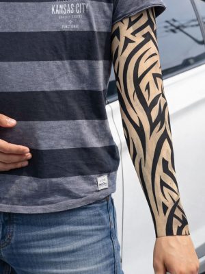 Giyilebilir Kol Dövmesi Çorap Dövme 3D Baskılı Kol Bacak Dövme 2 Adet Model 2