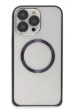 Joko iPhone 14 Pro Kılıf Metal Bumper Magneticsafe Kapak - Derin Mor - Görsel 2