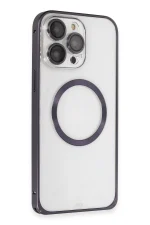 Joko iPhone 14 Pro Kılıf Metal Bumper Magneticsafe Kapak - Derin Mor