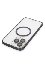 Joko iPhone 14 Pro Kılıf Metal Bumper Magneticsafe Kapak - Derin Mor - Görsel 4