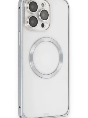 Joko iPhone 15 Pro Max Kılıf Metal Bumper Magneticsafe Kapak - Gri