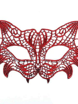 Kırmızı Dantel Masquerade Maskesi 8 No