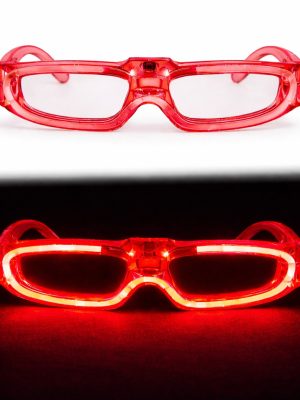 Kırmızı LED Işıklı Parti Gözlüğü 3 Modlu – Glow & Gece Eğlence Gözlüğü