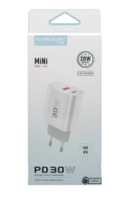Konfulon C89Q 1 Adet 30W Type-C ve 1 Adet 22.5W USB Çıkışlı Ekstra DL48 1M USB to Lightning Kablolu PD Şarj Cihazı - Beyaz - Görsel 4