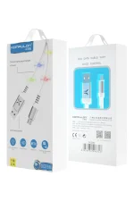 Konfulon DC09 Ses Duyarlı Işıklı Micro USB Kablo 1M 2A - Beyaz - Görsel 2