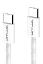 Konfulon DC130 2M 60W Type-C to Type-C Örgülü Hızlı Şarj Kablosu - Beyaz