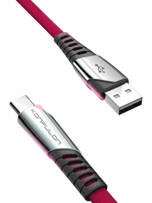 Konfulon DC18 Type-C Kablo 1M 5A - Kırmızı