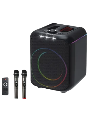 Konfulon F39 25W Sürücülü RGB Işıklı 2 Adet Mikrofonlu Bluetooth 5.3 Kablosuz Hoparlör – Siyah