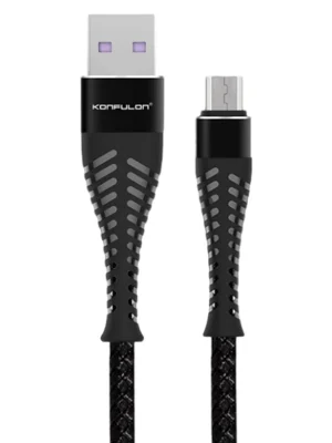 Konfulon S61 Micro USB Kablo 1.2M 2.1A - Siyah