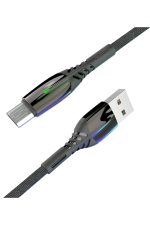 Konfulon S91 Ledli Micro USB Kablo 1M 2.4A - Siyah