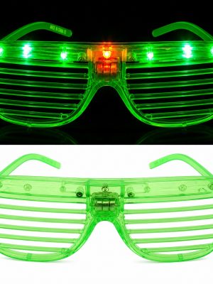 LED Işıklı Panjur Parti Gözlüğü Yeşil Renk Shutter Gözlük